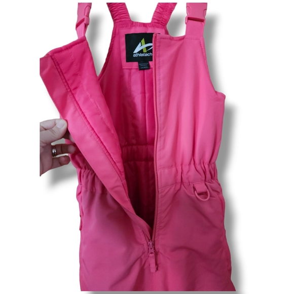 Pink Ski Overalls/Snowbibs, Size Large (10/12) - Picture 6 of 8